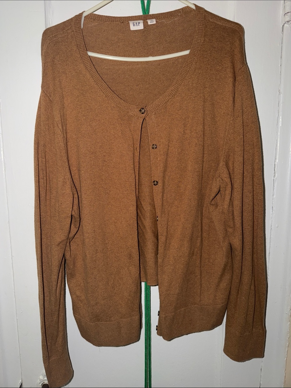 GAP Women's Camel Brown V-Neck Button Cardigan